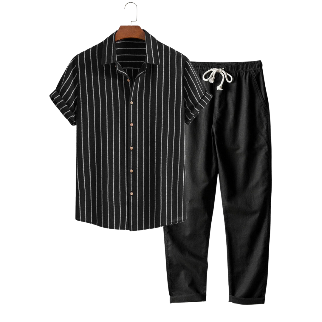 Variant image for Dam Outfit Set Chic Bomullsblandning Skjorta Byxor-11