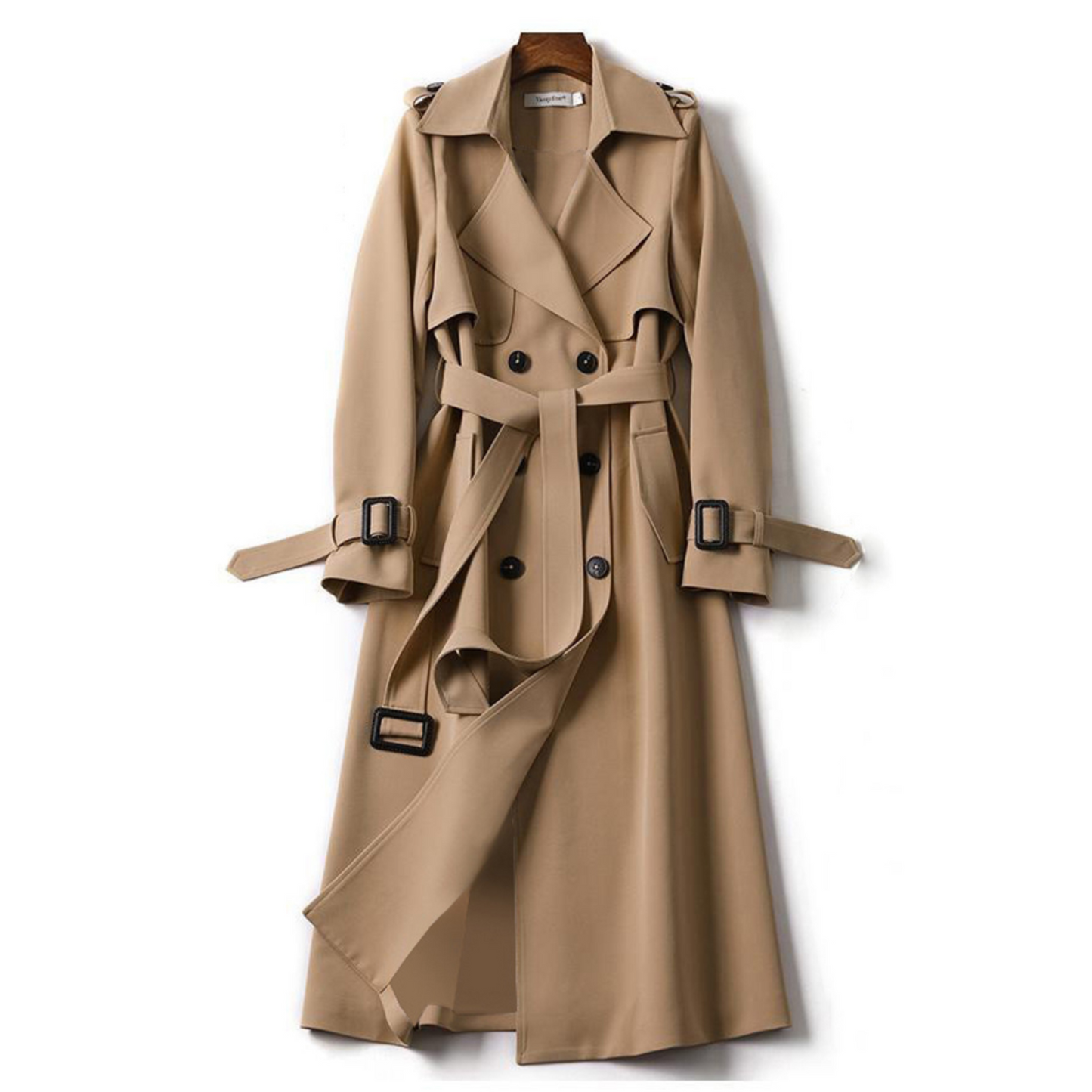 Dam Trench Coat Klassisk Design Andningsbart Material 1