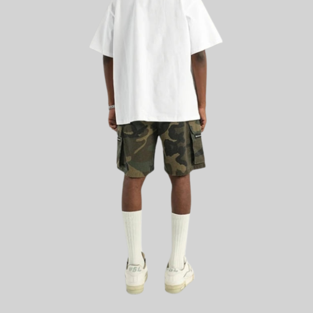 Herr Shorts Vintage Bomull Avslappnad Passform-3