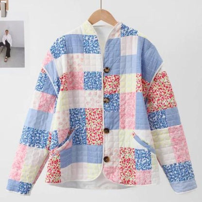 Variant image for Damjacka Patchwork Blommor Gingham Lätt Polyester-2