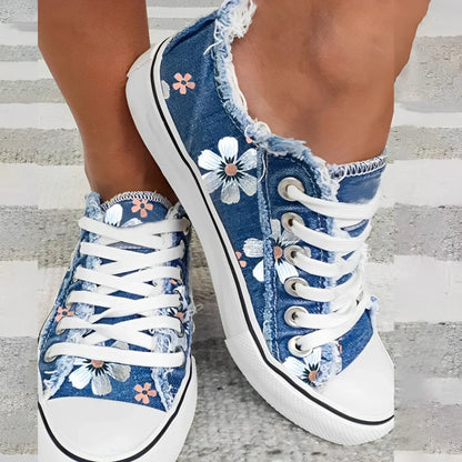 Variant image for Kvinnors Sneakers Blommönster Lätt Textil Skor-28