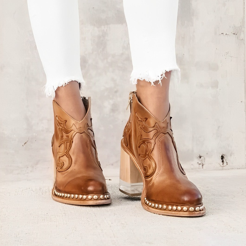 Stövletter Dam Elegant Syntetiskt Läder Blockhäl-2