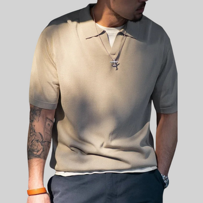 Herr T-shirt Vintage Rullkrage Viskos och Polyamid-5