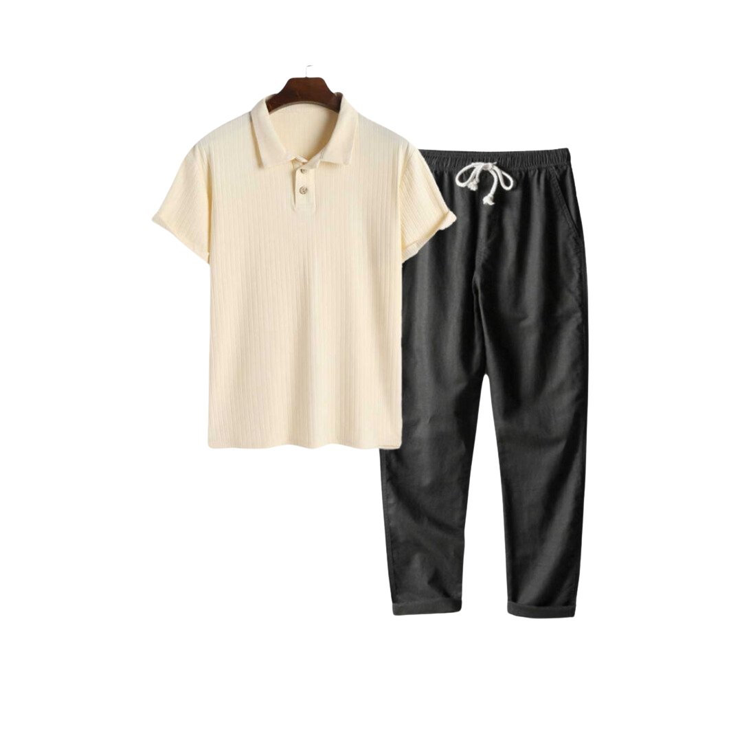 Variant image for Herr Casual Outfit Set Polokrage Polyester och Bomull-26