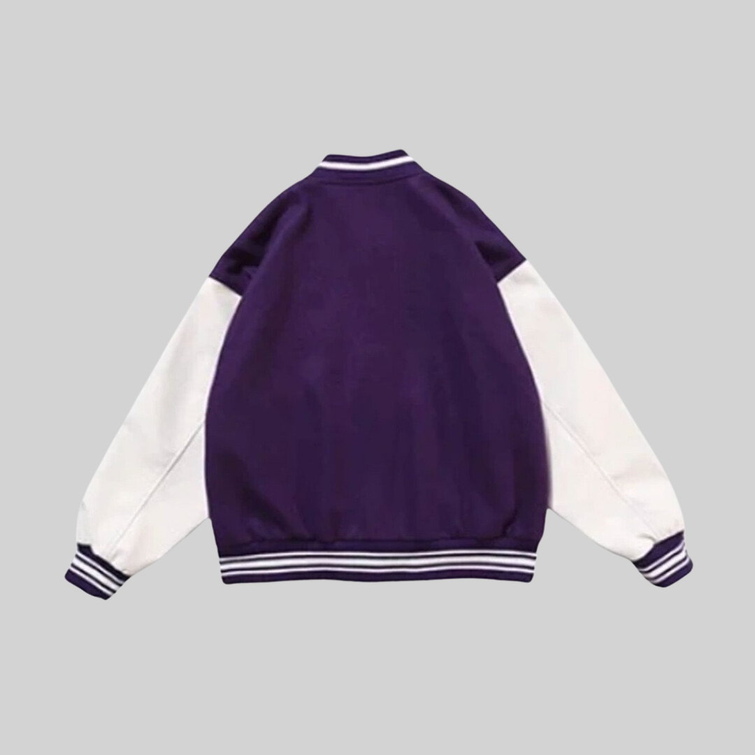 Herrjacka Sportig Patchwork Ull Läder-5