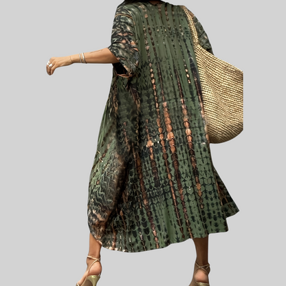 Dam Midi Kimono Boho Löst Passform Viskos-4