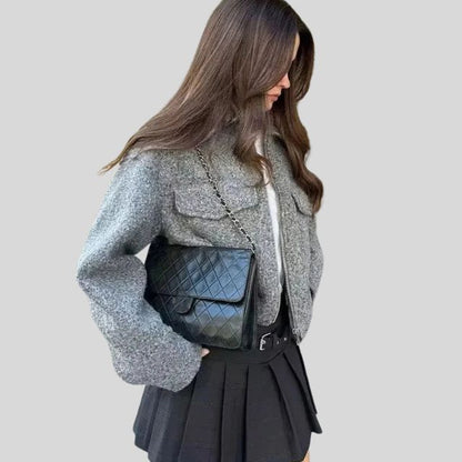 Dam Ulljacka Elegant Med Dragkedja 100% Ull-3