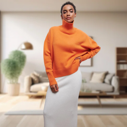 Dam Turtleneck Tröja Klassisk Akryl-3