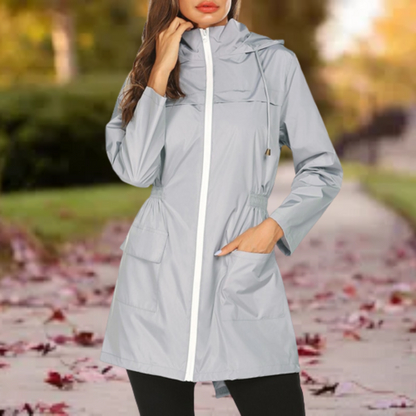 Damjacka med Huva Lätt Polyester Modern Design för Utomhusbruk-3