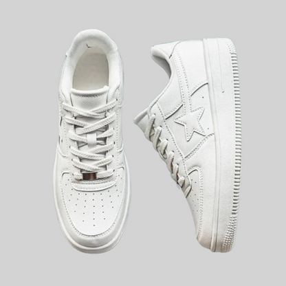 Avslappnade Dam Sneakers med Rund Tå i Andningsbart Syntetiskt Läder – Gummisula för Bra Grepp och Hållbarhet 6