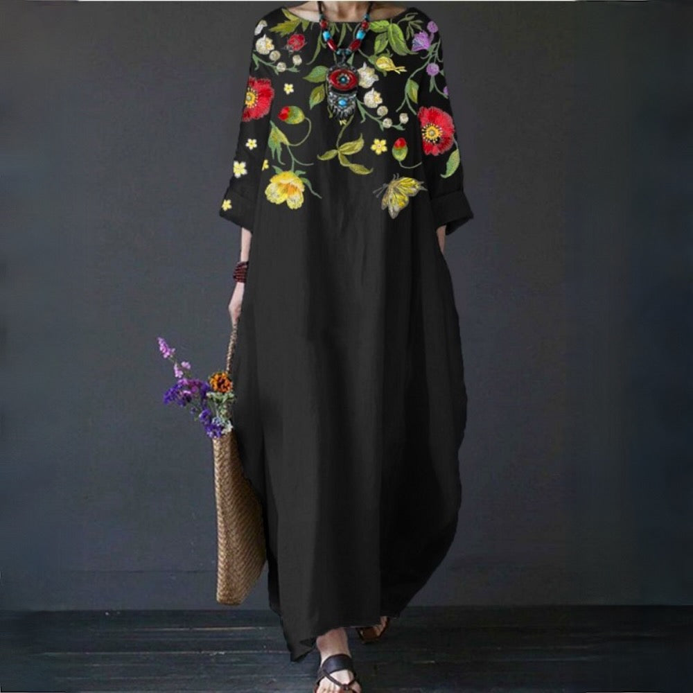 Variant image for Dam Blommaklänning Elegant Lätt Material-18