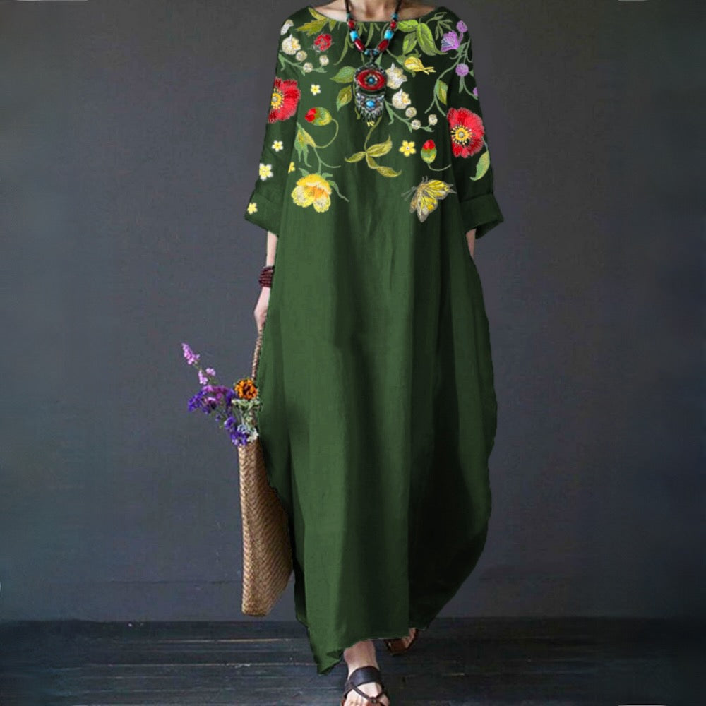 Variant image for Dam Blommaklänning Elegant Lätt Material-9