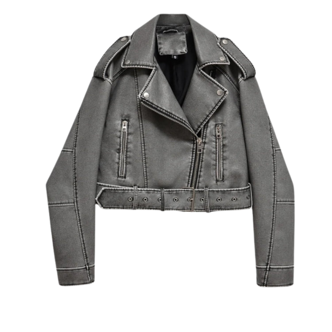 Herr Bikerjacka Retro Syntetiskt Läder 1
