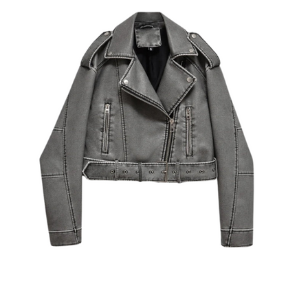 Herr Bikerjacka Retro Syntetiskt Läder 1