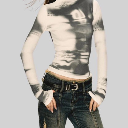 Vintage Långärmad Blus för Dam i Polyester – Tidlös Stil, Maskintvättbar, Flera Färger och Storlekar 3