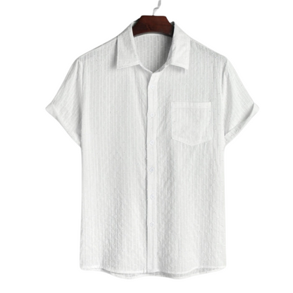 Herrskjorta Casual Tunn Bomull för Avslappnad Stil-1