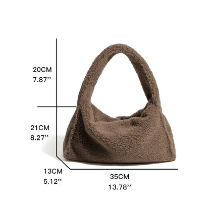 Dam Handväska Syntetiskt Läder med Konstpäls Elegant Design-4