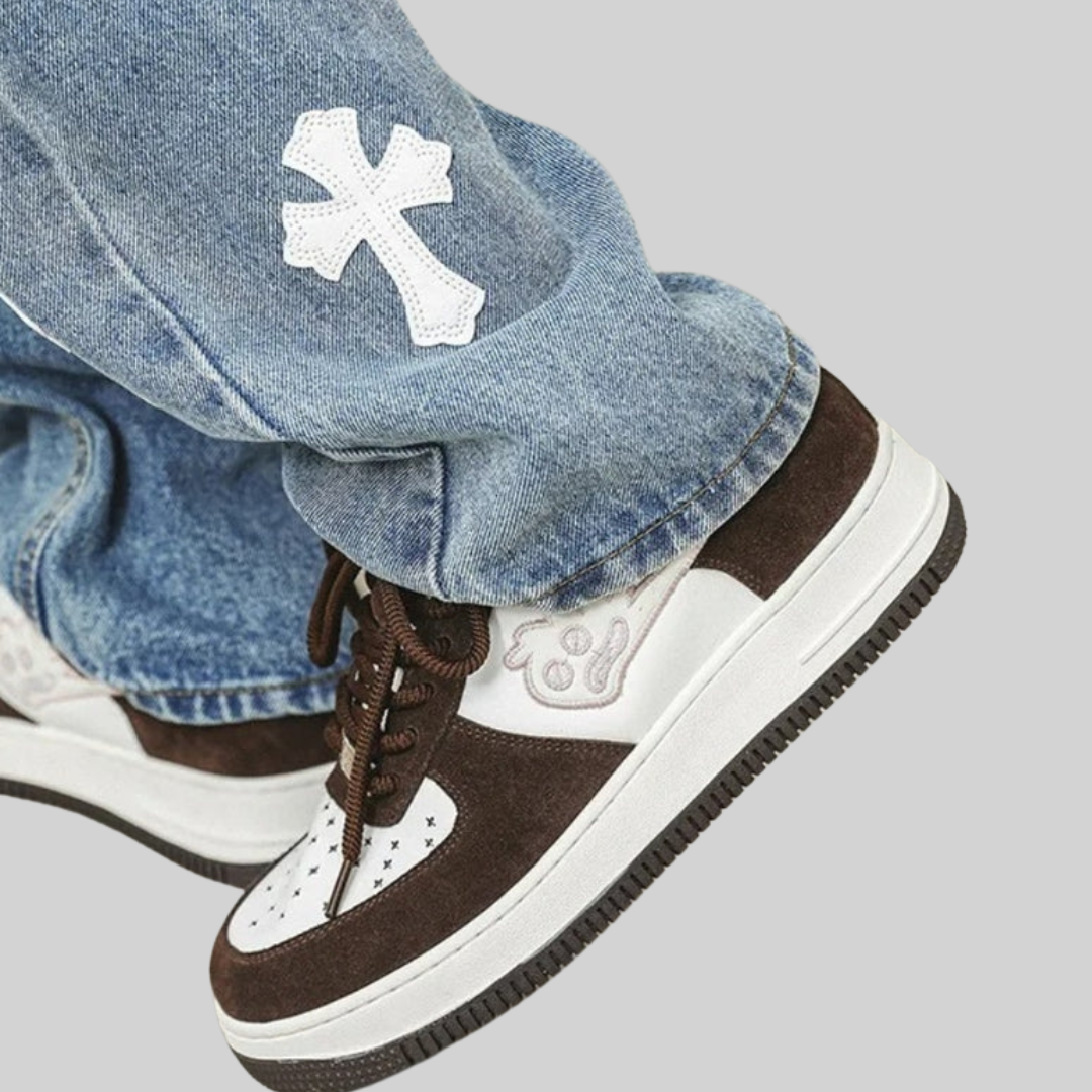 Herr Sneakers Casual Syntetiskt Läder Modern Design för Avslappnade Tillfällen-3