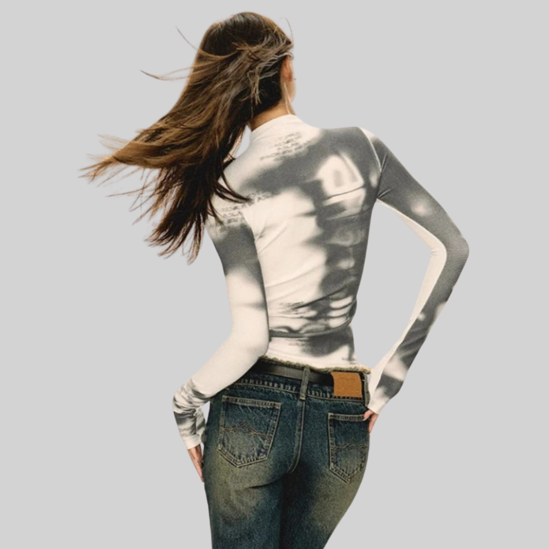 Vintage Långärmad Blus för Dam i Polyester – Tidlös Stil, Maskintvättbar, Flera Färger och Storlekar 2