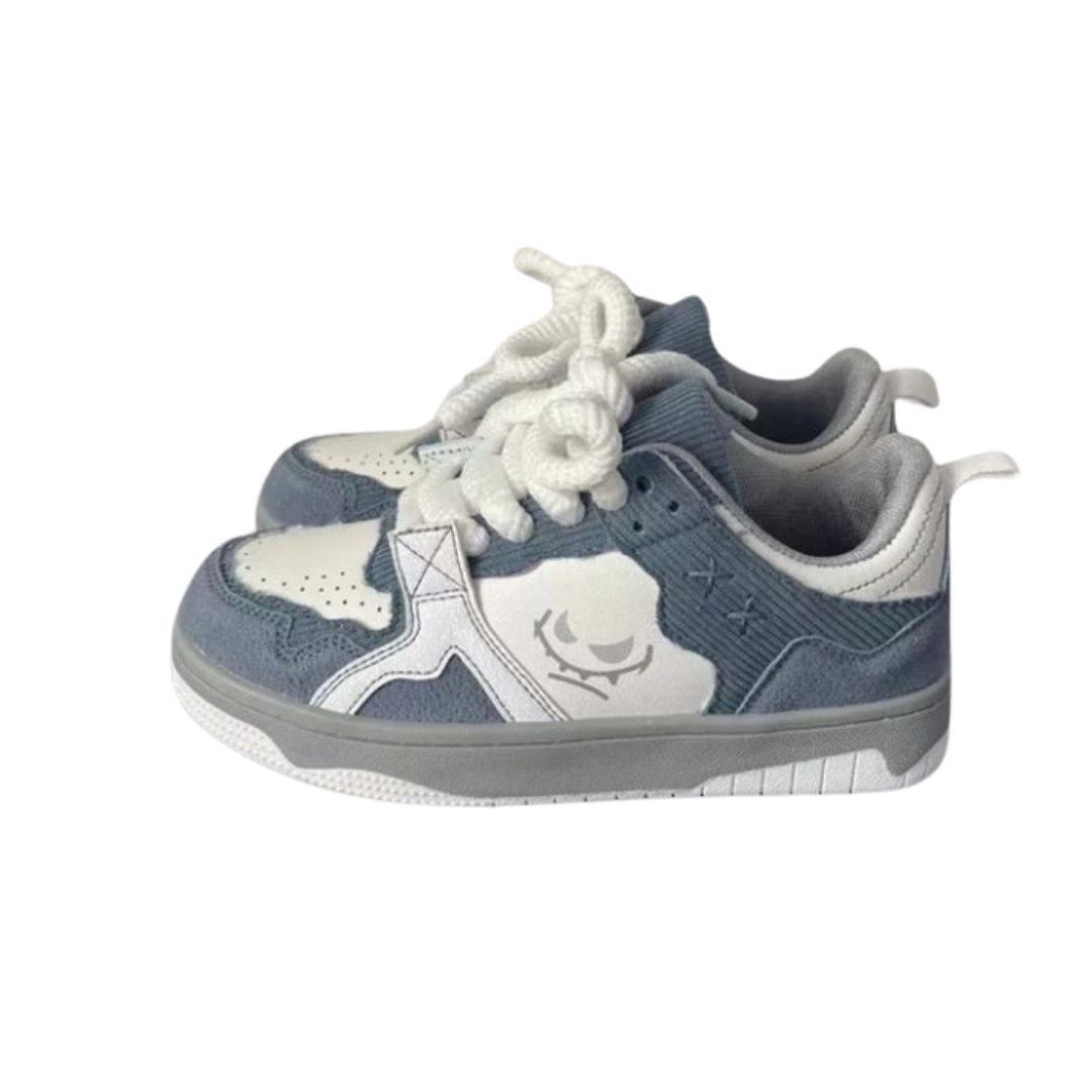 Herr Sneakers Låg Plattform i Graffiti Design - Syntetiskt Läder och Gummisula för Komfort 9