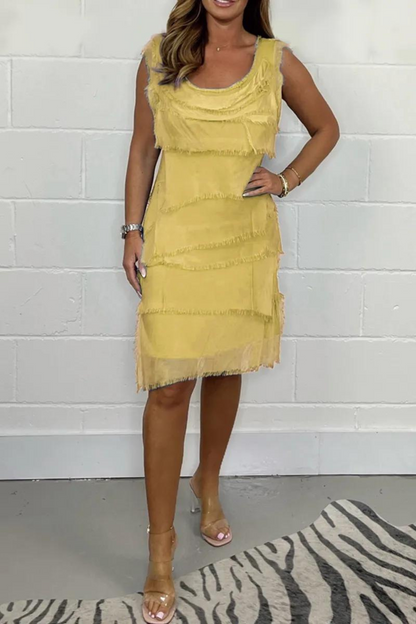 Dam Ärmellös Chiffonklänning Elegant för Sommarfest och Bröllop 5