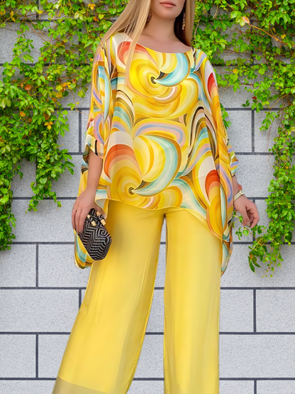 Variant image for Kvinnors Sommaruppsättning Färgglad Bomull och Linne-1