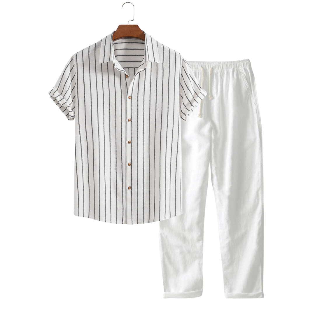 Variant image for Dam Outfit Set Chic Bomullsblandning Skjorta Byxor-6