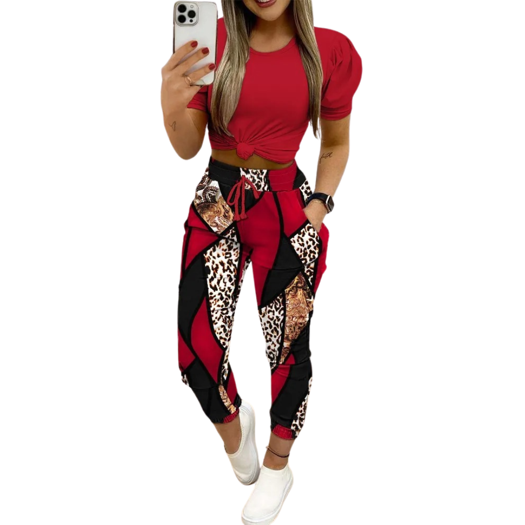 Variant image for Dam Outfit Set Chic Löst Cirkulär Halsringning Syntetiska Fibrer-19