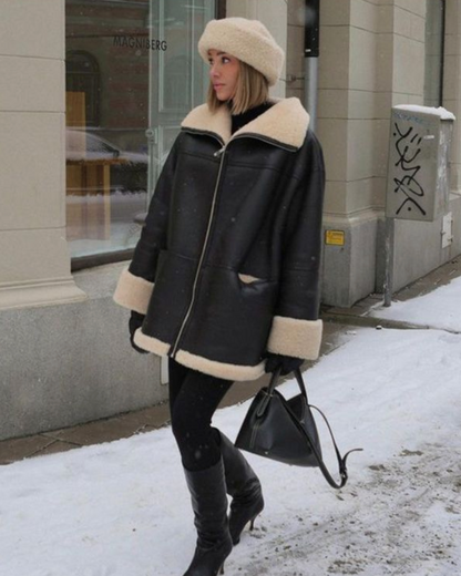 Variant image for Dam Skinnjacka Vardagsstil Högkvalitativt Läder-1