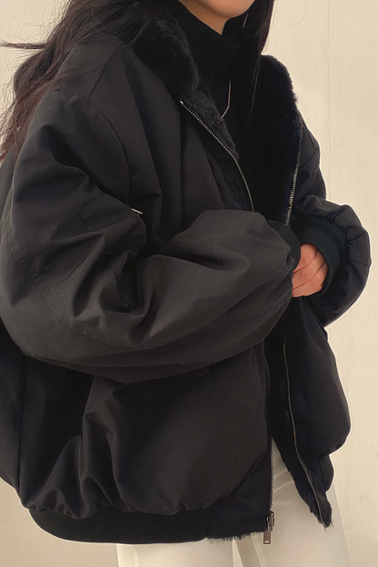 Variant image for Lång Vinterrock Dam med Kashmirhuva och Lammskinnsfoder-5