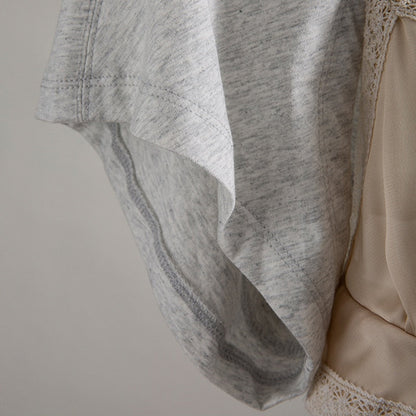 Dam T-Shirt Kortärmad Patchwork Bomull Polyester-5