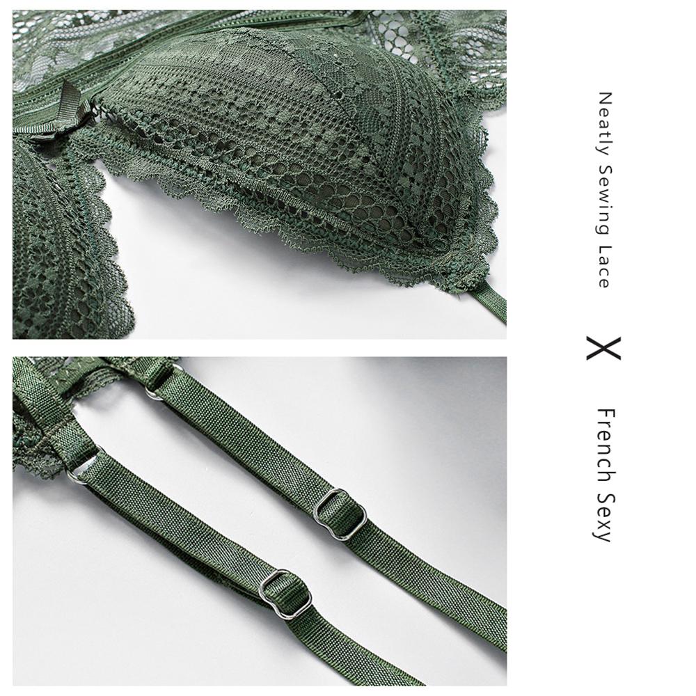 Dam Vadderad BH Spetsdetaljer Nylon Spandex-5