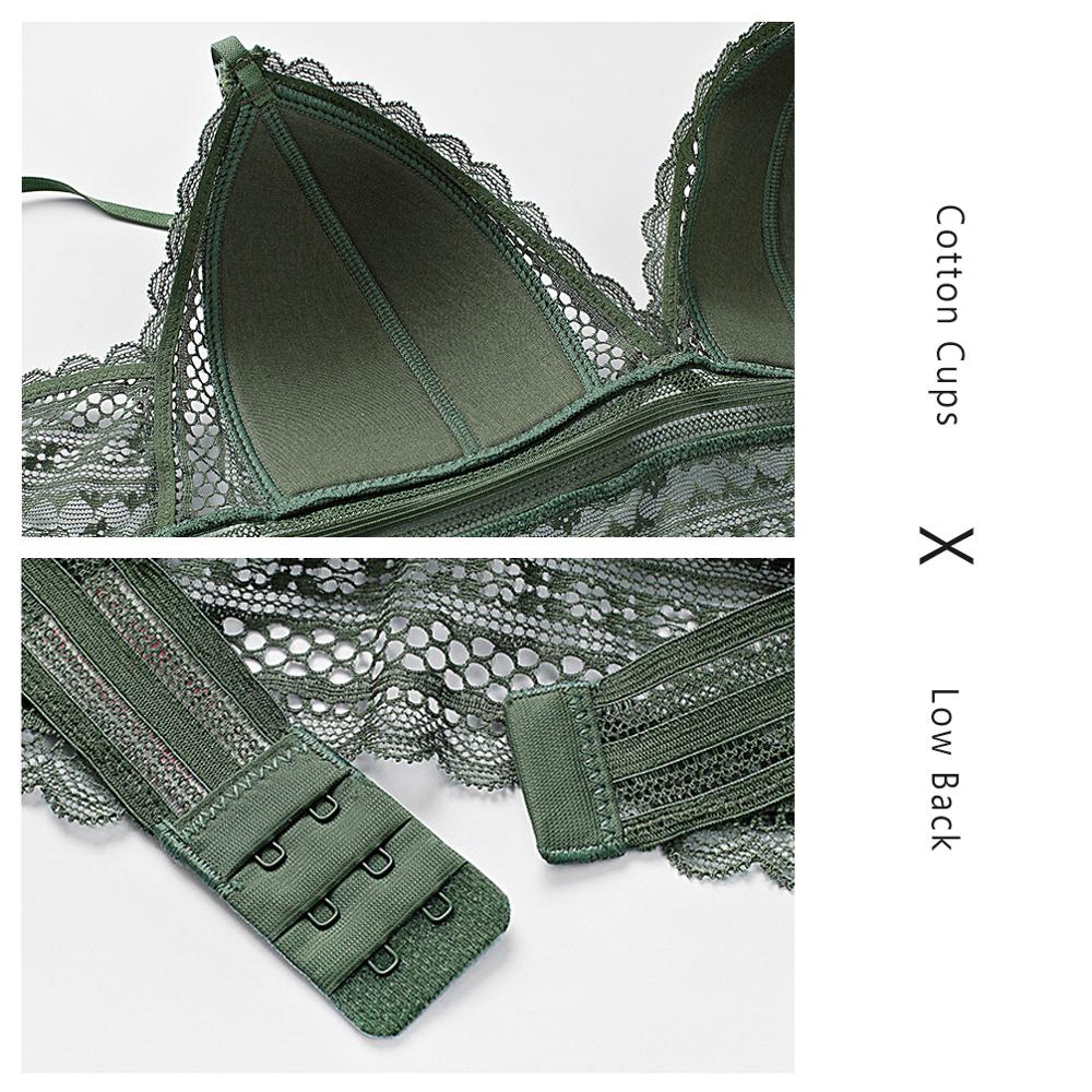 Dam Vadderad BH Spetsdetaljer Nylon Spandex-4