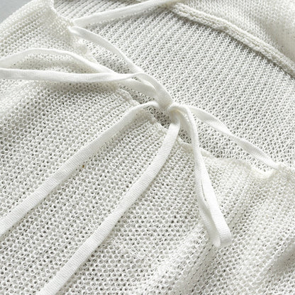 Dam Maxiklänning Transparent Spaghettirem Polyester Ankellång Sommar-5