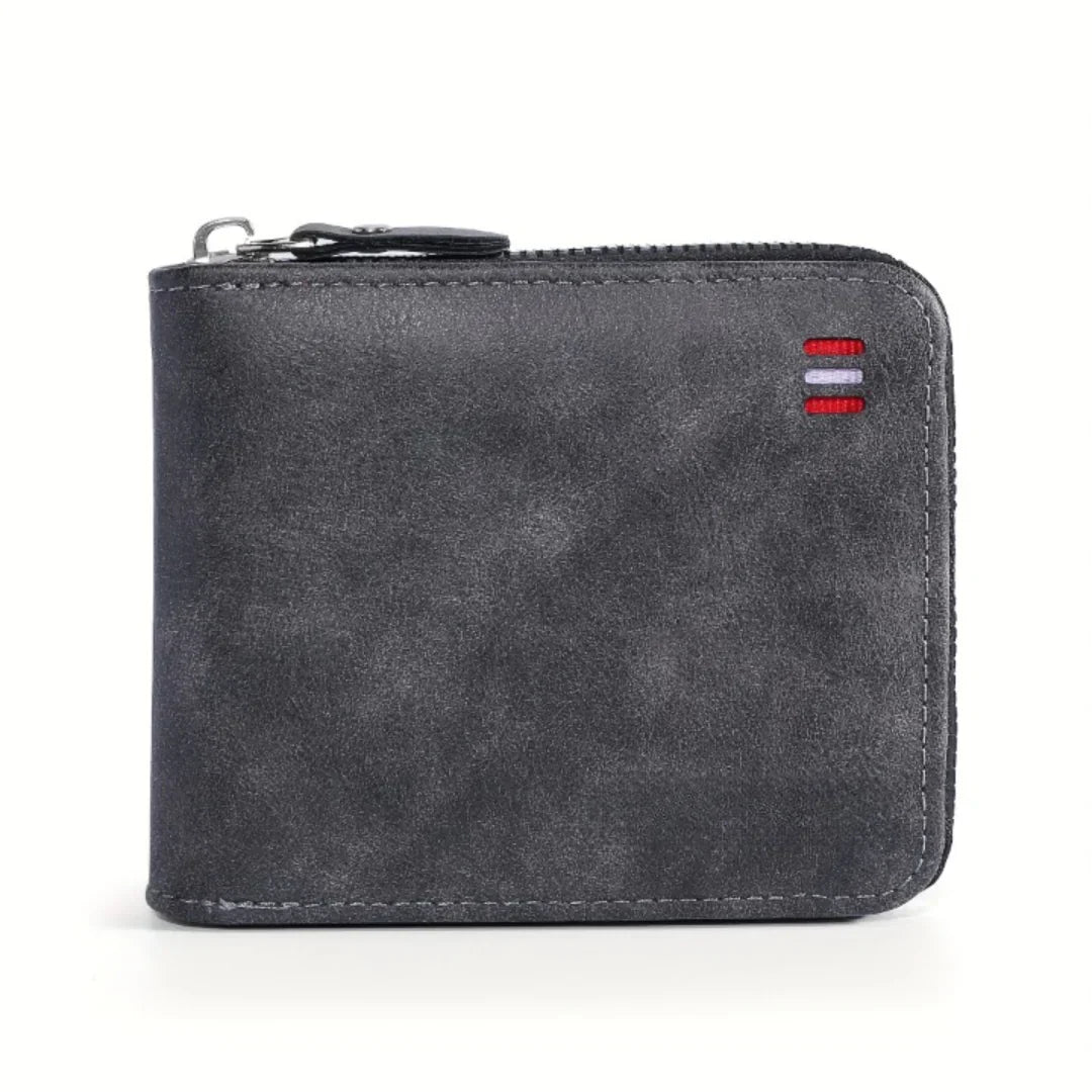 Dam Vintage Kort Dragkedja PU-Läder-1