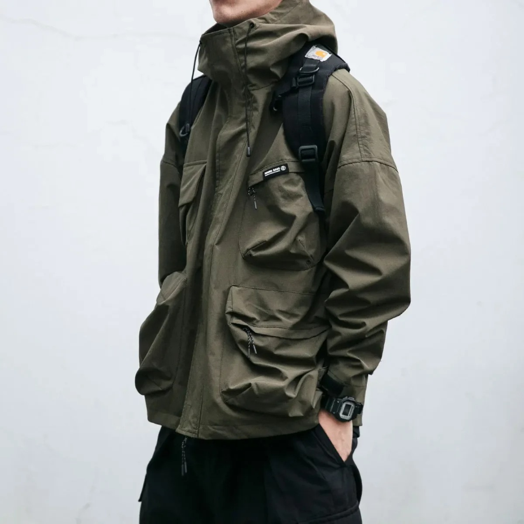Herr Taktisk Jacka Urban Stil Hållbart Material-3