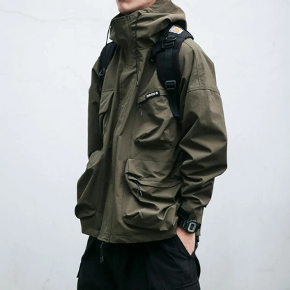Herr Taktisk Jacka Urban Stil Hållbart Material-3