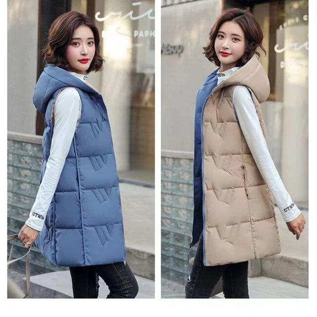 Variant image for Dunväst Dam Ärmlös Vinter Polyester Med Huv-5