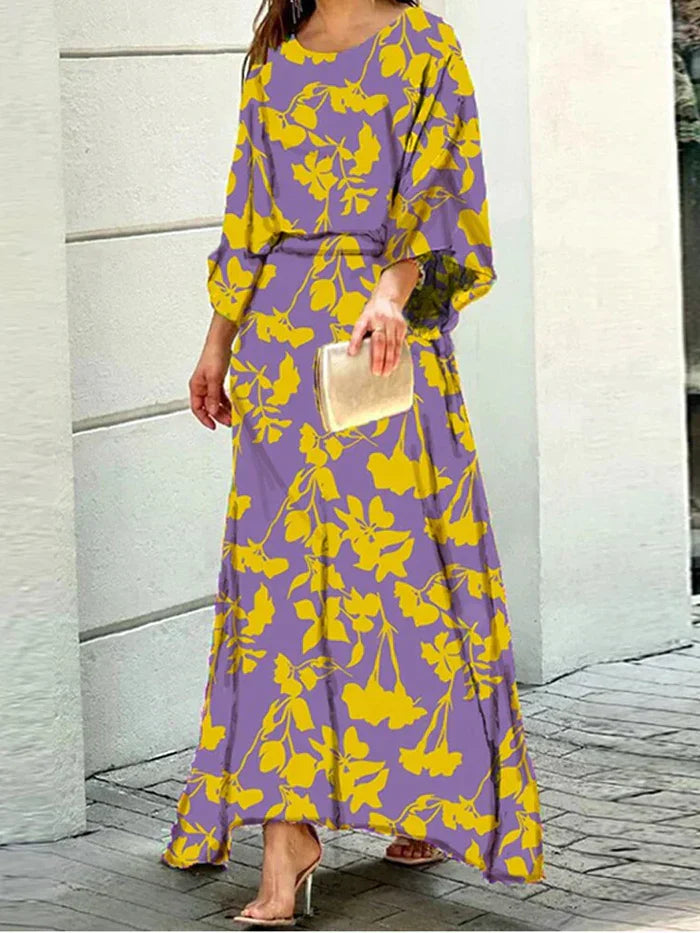 Elegante Maxiklänning für Damen aus 100% Polyester – Lange Silhuett, Avslappnad Passform, Perfekt für Fester und Evenemang 13
