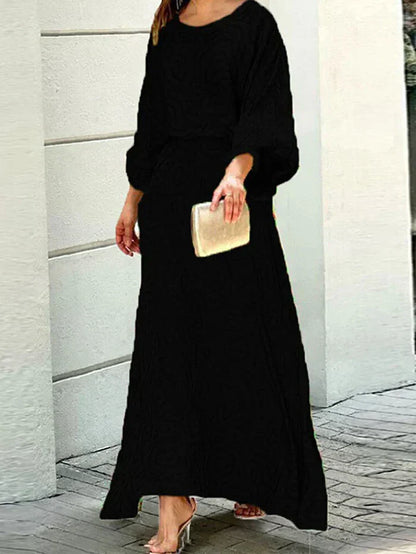 Elegante Maxiklänning für Damen aus 100% Polyester – Lange Silhuett, Avslappnad Passform, Perfekt für Fester und Evenemang 8