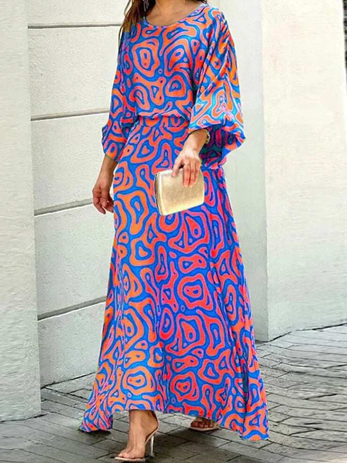 Elegante Maxiklänning für Damen aus 100% Polyester – Lange Silhuett, Avslappnad Passform, Perfekt für Fester und Evenemang 4