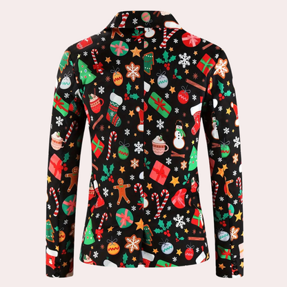 Dam Blazer Festlig Stil Mjuk Tyg Elegant Passform-2