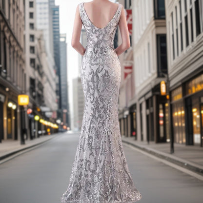 Kvinnors Aftonklänning Mermaid Stil Högkvalitativt Material-4