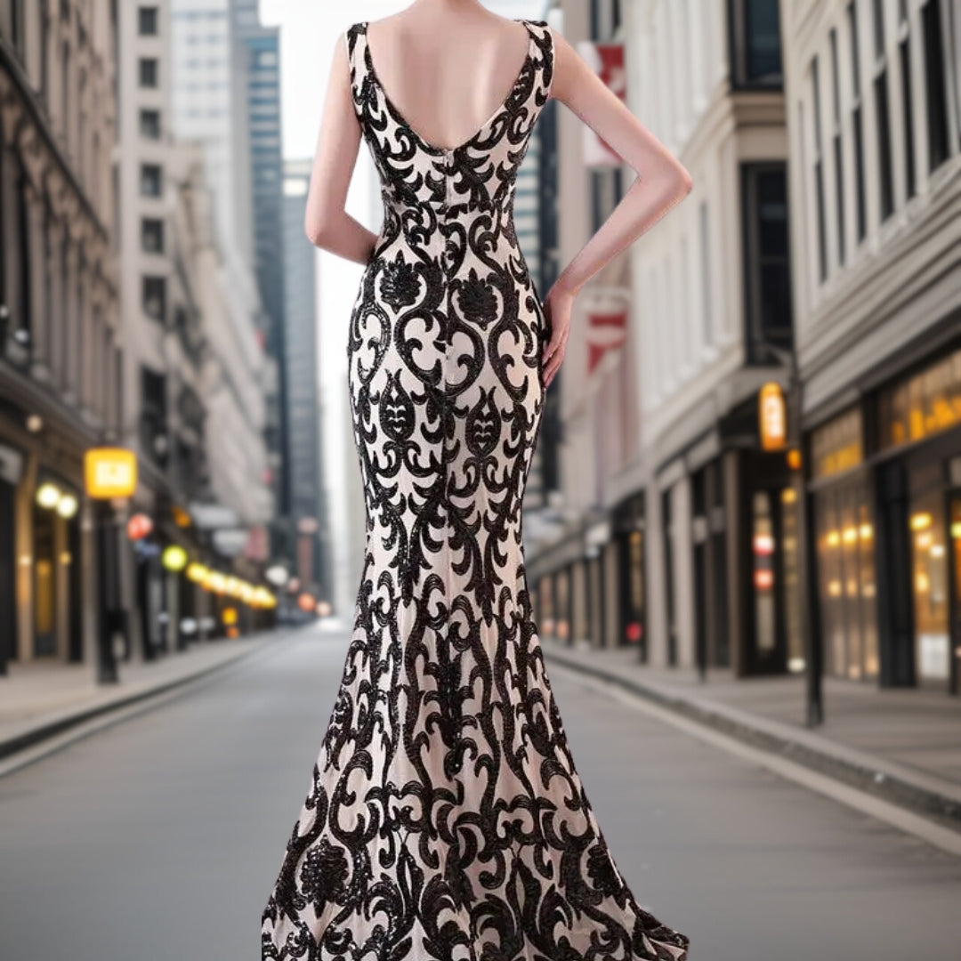 Kvinnors Aftonklänning Mermaid Stil Högkvalitativt Material-3