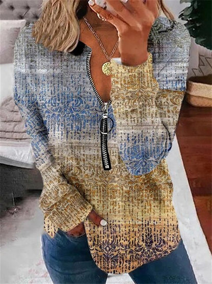 Variant image for Stickad Dam Tröja Vintage Blommönster Mjuk Kvalitet-7