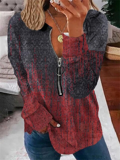 Stickad Dam Tröja Vintage Blommönster Mjuk Kvalitet-3