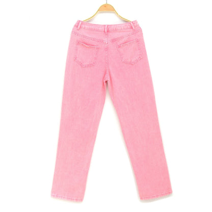 Herr Jeans Rakt Snitt Vintage Bomull Polyester Med Abstrakt Målning-4