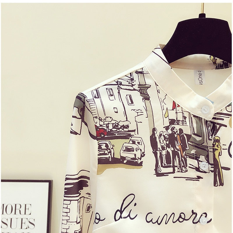 Dam Tröja Linjetröja Nostalgiskt Motiv Polyester Lång Ärme-5