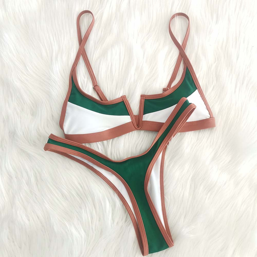 Dam Bikini Set Hip-in Passform Nylon Spandex-2