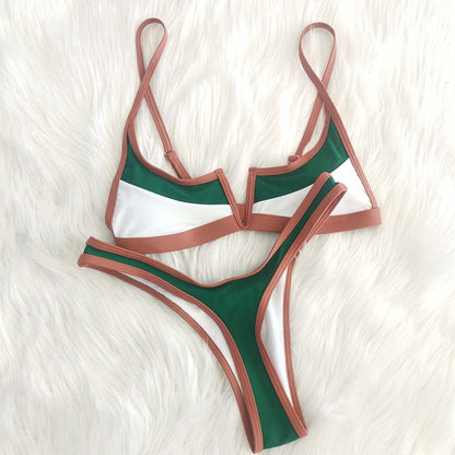 Dam Bikini Set Hip-in Passform Nylon Spandex-2